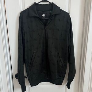 G-Star Men's Dark Green Zip-Up Sweater